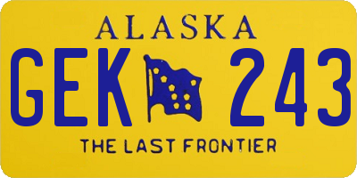 AK license plate GEK243