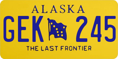 AK license plate GEK245