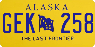 AK license plate GEK258