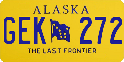 AK license plate GEK272