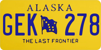 AK license plate GEK278