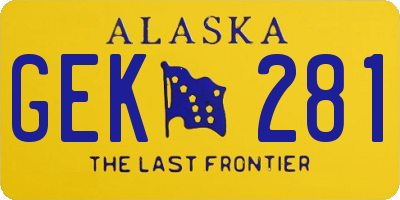AK license plate GEK281