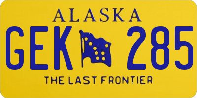 AK license plate GEK285
