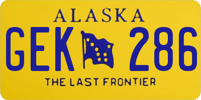 AK license plate GEK286