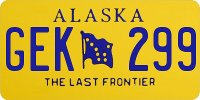 AK license plate GEK299