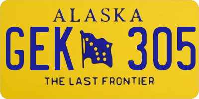 AK license plate GEK305