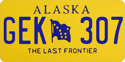AK license plate GEK307