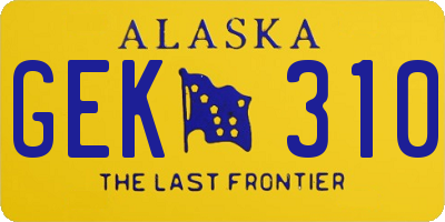 AK license plate GEK310