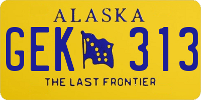 AK license plate GEK313