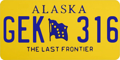 AK license plate GEK316