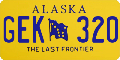 AK license plate GEK320