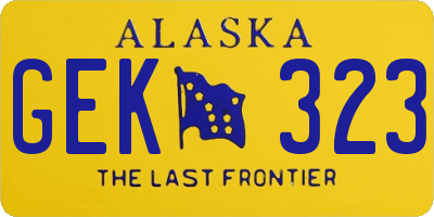 AK license plate GEK323