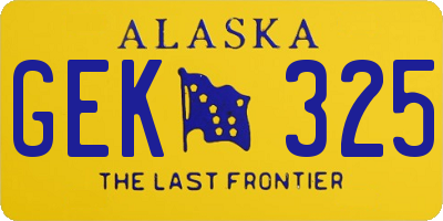 AK license plate GEK325