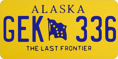 AK license plate GEK336