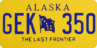 AK license plate GEK350