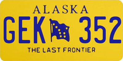 AK license plate GEK352