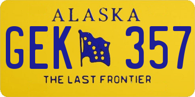 AK license plate GEK357
