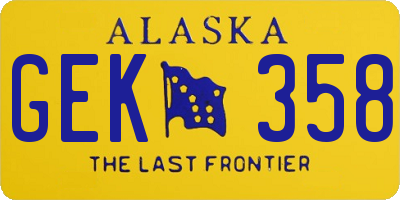 AK license plate GEK358