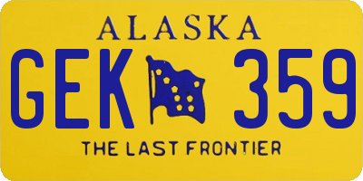 AK license plate GEK359