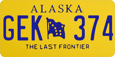 AK license plate GEK374