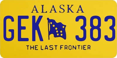 AK license plate GEK383