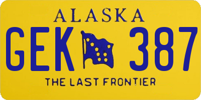 AK license plate GEK387