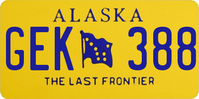 AK license plate GEK388