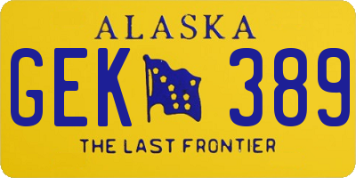 AK license plate GEK389