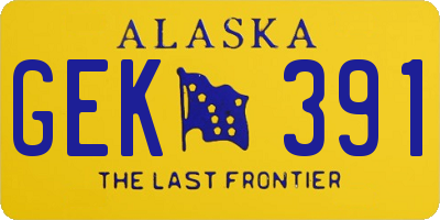 AK license plate GEK391