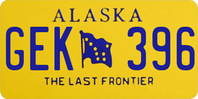 AK license plate GEK396