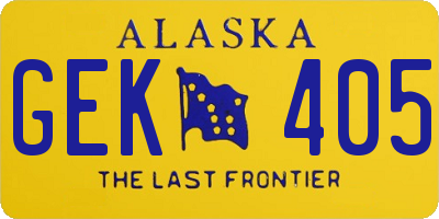 AK license plate GEK405