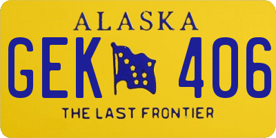 AK license plate GEK406