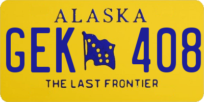 AK license plate GEK408