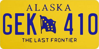AK license plate GEK410