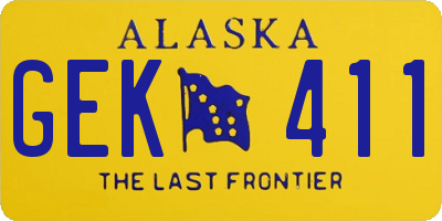 AK license plate GEK411