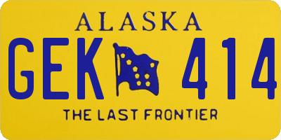 AK license plate GEK414