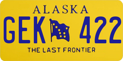 AK license plate GEK422