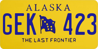 AK license plate GEK423