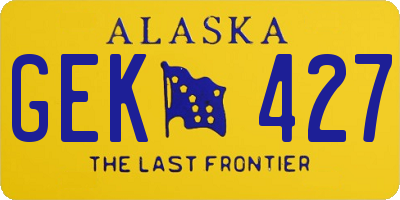 AK license plate GEK427