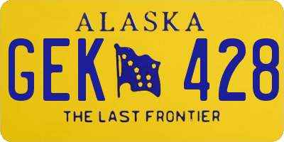 AK license plate GEK428