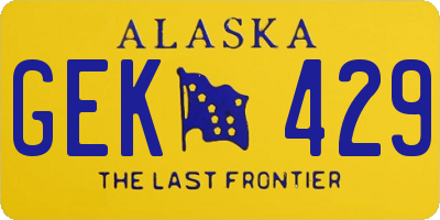 AK license plate GEK429