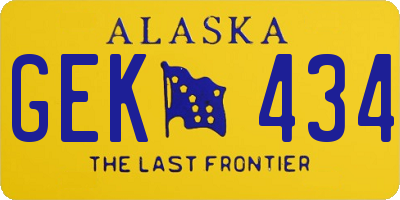 AK license plate GEK434