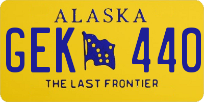 AK license plate GEK440