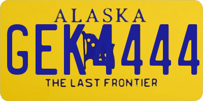 AK license plate GEK4444