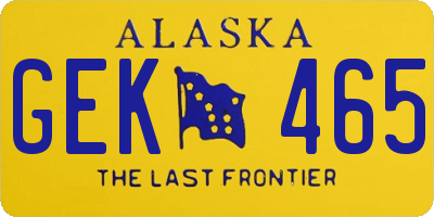 AK license plate GEK465