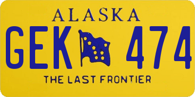 AK license plate GEK474