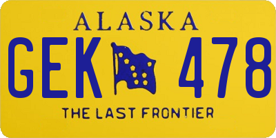 AK license plate GEK478
