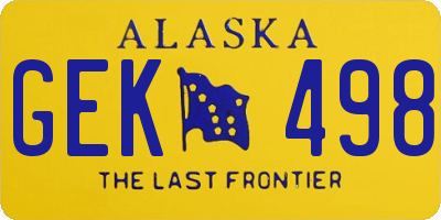 AK license plate GEK498