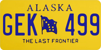 AK license plate GEK499