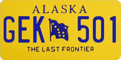 AK license plate GEK501